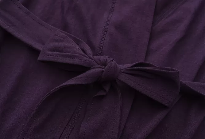 Details Images of Women's Soft All Cotton Sleep Long Robe