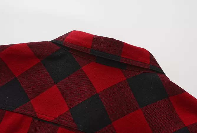 Details Images of Men's Applique Mid-weight Flannel Shirt